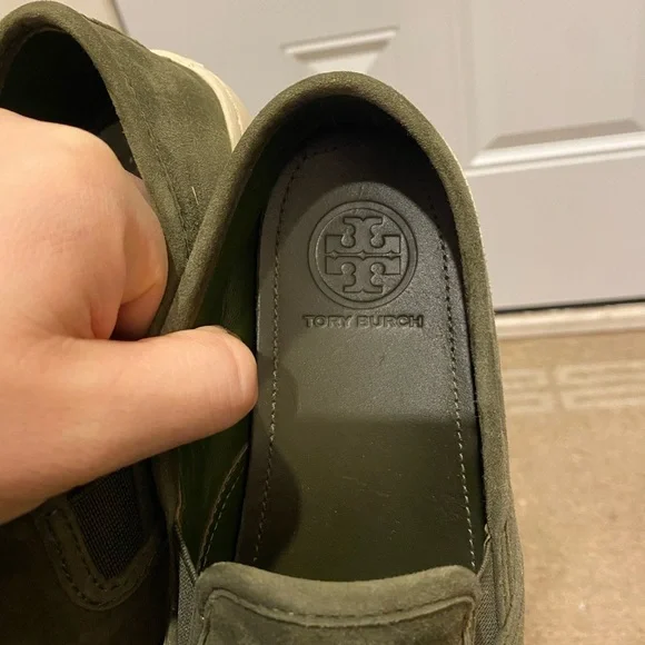 Tory Burch Jesse Green Suede Slip On Athletic Loafers Womens Comfort Shoes 7 M - Picture 14 of 15